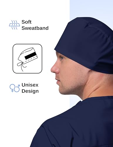 Image of Solid Working Cap Scrub Cap for Women and Men Unisex Surgical Cap Comfortable and Stylish Scrub Hat