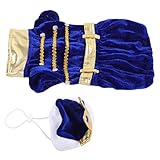 Tnfeeon Ropa para Mascotas, Disfraz de Estilo Príncipe, Traje Acrílico con Sombrero Divertido para Uso Diario y Eventos de Fiesta Especiales (L)