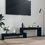 vidaXL Mueble para TV Soporte Mobiliario Aparador Armario Estante Salón Sala de Estar Dormitorio Decoración Aglomerado Negro 180x30x43 cm