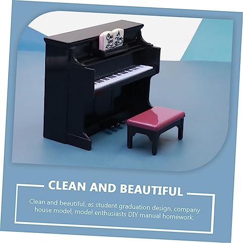 Garneck 1 Conjunto Mini Enfeite De Piano 1/12 Móveis De Casa De Bonecas Mini Piano Figura Modelo De