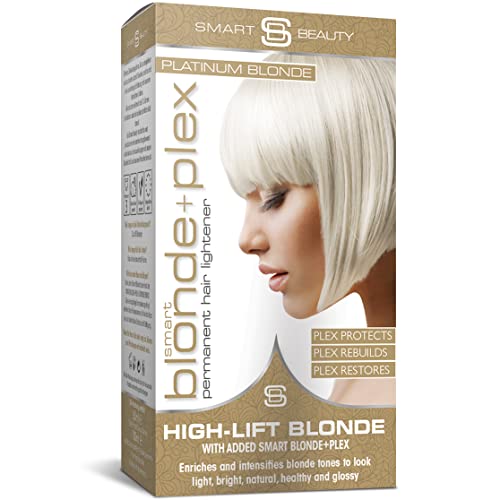 Smart Beauty Platinum Blonde Hair Dye Permanent, with Plex Anti-Breakage Technology that Protects Rebuilds Restores Hair Structure, Permanent Hair Colour, Bleach Hair Dye, Vegan, Cruelty Free