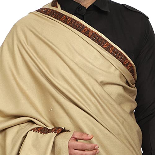 Image of SWI WITH LABEL Men's Kashmiri Embroidered Wool Shawl