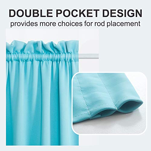Aquazolax Sliding Glass Door Curtain Panels - Premium Thermal Insulated Solid Blackout Curtains Drapery 54X72 Inches Front Porch/French Door Window Coverings - 1 Panel, Turquoise #TOP1