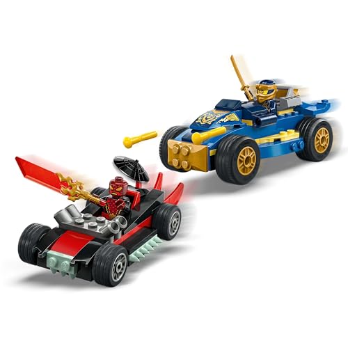 Image of LEGO NINJAGO Rogue vs. Drix Race Car Duel Ninja Toy Playset 71840 Building Blocks Toys for 4+ Gift for Boys and Girls
