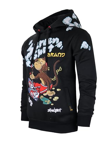 SCREENSHOT-FLEECE HOODIE 4202 Mens Urban Streetwear NYC Graffiti Embroidery Patch Fleece Pullover Sweatshirt Hoodie