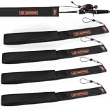 KastKing MeshGuard Fishing Rod Sleeves, Casting/Trolling, Black 4 Pcs