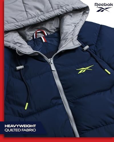 Reebok Men's Puffer Jacket - Heavyweight Weather Resistant Quilted Puffer Coat Rib Cuff - Ski Jackets for Men (Sizes: M-XXL)4