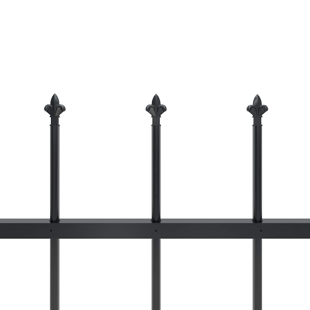 Valla de jardín con puntas de lanza de acero, 1,8 m, color negro, diseño de arco, para jardín y parcela