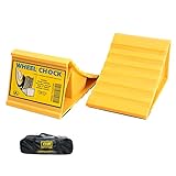LEAD BRAND Wheel Chocks with Non Slip Base, Suitable for Most Tyre Sizes.Ideal Chocks for RV&Trailer, (L8 L x W4.7 x H4.1), Pack of 2 and Carry Bag.