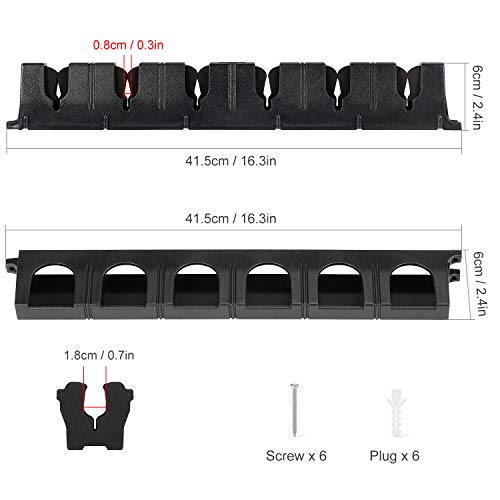 Suporte para vara de pesca, Andoer Suporte para vara de pesca para 6 varas de pesca montada na pared