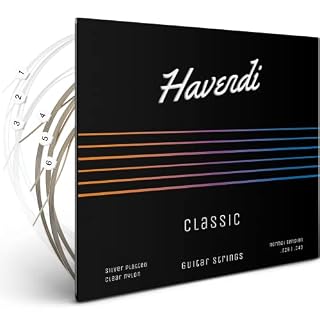 HAVENDI® Premium Cordes en nylon pour guitare classique – qualité sonore brillante en nylon durable et argent pour… - Les Beatles, Paul McCartney, John Lennon, RIngo Starr, George Harrison
