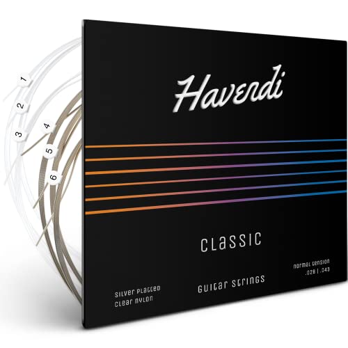 HAVENDI® Premium Cordes en nylon pour guitare classique – qualité sonore brillante en nylon durable et argent pour… - Les Beatles, Paul McCartney, John Lennon, RIngo Starr, George Harrison HAVENDI® Premium Cordes en nylon pour guitare classique - qualité sonore brillante en nylon durable et argent pour…