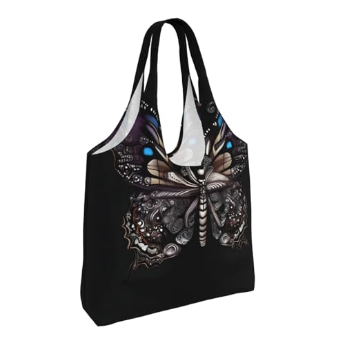Science Butterfly Printed canvas bag Women's fashionable shoulder bag2