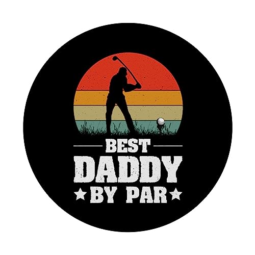 Best Daddy By Par For Dads Who Love Golf - Father's Day 2023 PopSockets Swappable PopGrip, Black - Image 3