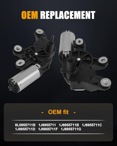 Image of ROADFAR Rear Windshield Wiper Motor Fit for Audi for A4 S4 S6 2002 2003 | Fit For Audi For A4 Quattro 1998-2001|For A6 Quattro 1999-2004|For Volkswagen For Passat 1998-2003|OE 1J6955711C|4 Pins