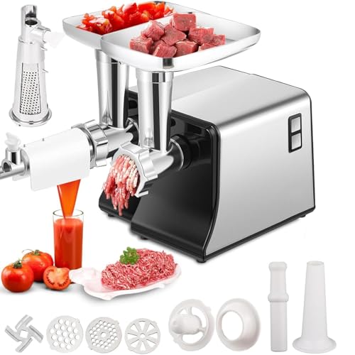 Tritacarne elettrico e colino per pomodoro con riempitore per salsicce, macchina da cucina multifunzionale per salse e carni fatte in casa