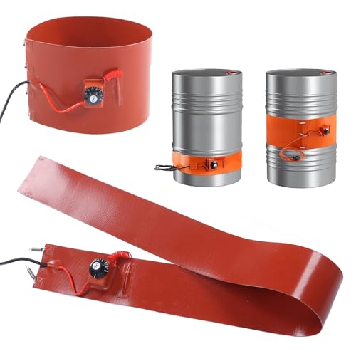 ApuaVireo&Co - Cinturón calefactor para tambor de aceite, cinta calefactora para tambor de aceite aislado de silicona con termostato ajustable para tambores de 20 a 200 L (pantalla digital, 20 L, 860