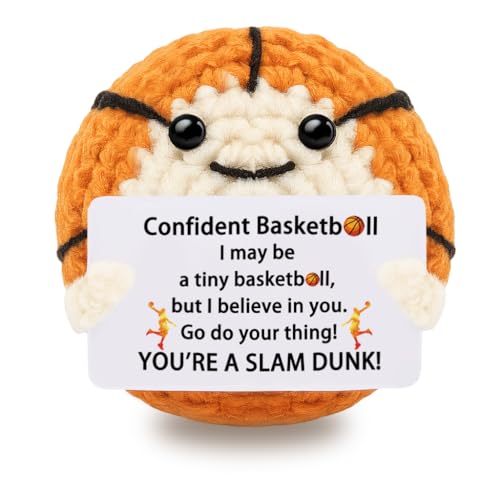 AICHPVOY Mini Funny Knitted Basketball Encouragement- Creative Cute Crochet Up Gift for Friends...