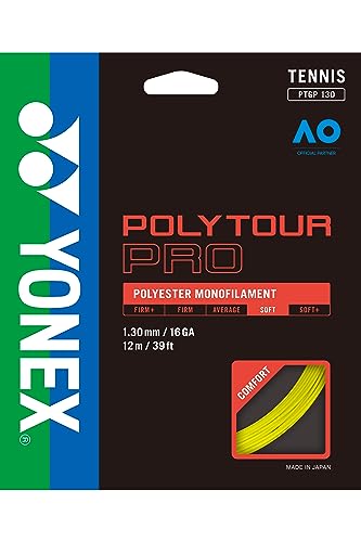 Yonex Unisex's Poly Tour Pro String Set-Yellow, 1.3 mm