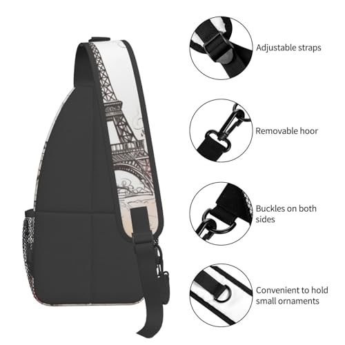 Bolso cruzado tipo sling para hombre y mujer negro miniatura 5