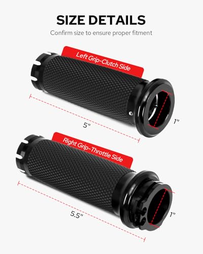 Image of Benlari 1 Inch Motorcycle Hand Grips Handlebar Grips Cable Throttle Compatible for Harley Davidson Sportster Touring Dyna Softail Street Glide 883 1200