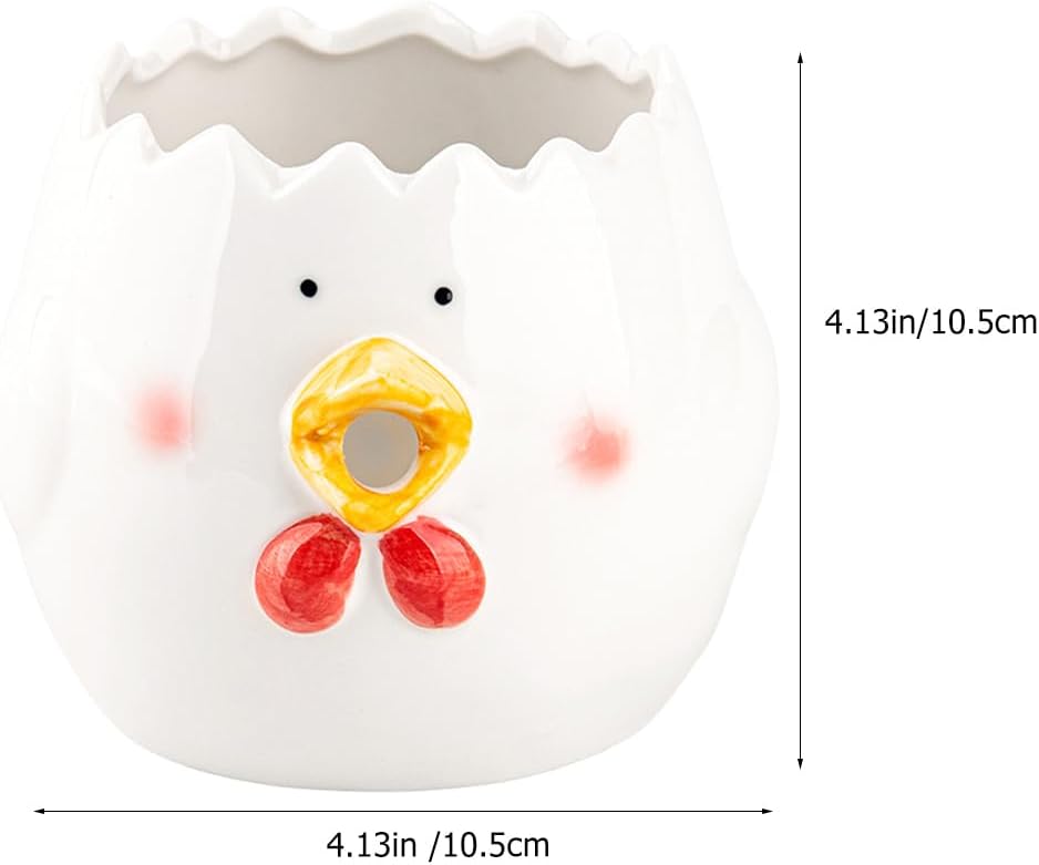 Ceramic Egg Separator Chick Shape Lightweight Kitchen Tool for Yolk and White Separation 4.1X4.1X3.9 Inch