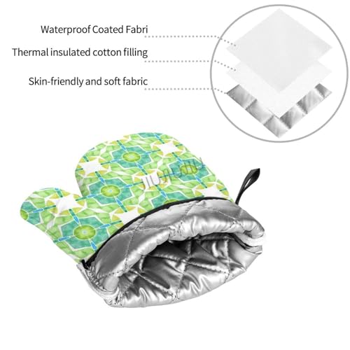 Oven Mitts and Pot Holders Set Geometry Patterns Non-Slip Heat Resistant Oven Mitts and Potholder for Cooking Baking Grilling BBQ - immagine 5