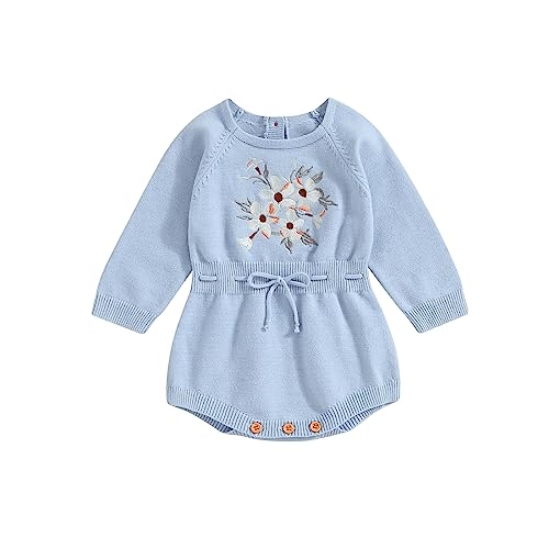 Baby Girl Boy Sweater Knit Oversized Pullover Sweatshirt Romper Embroidery Jumpsuit Sweater Fall Winter Clothes