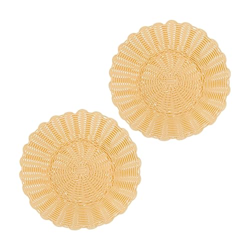 VINTORKY 2pcs Plastic Fruit Basket Bread Storage Basket Fruits Serving Basket Woven Basket Fruit Vegetable Storage Basket Food Serving Basket Storage Baskets Food Organizer Pp re-usable