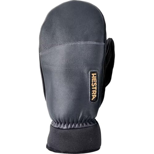 Army Leather Wool Terry Mitten, Grey, 8