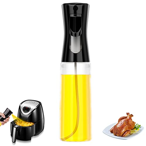 Ölspender Ölspray für die Küche,Sprüher zum Kochen ,Olivenöl Spray 300ml, Salat Öilspender für Speiseöl Öl- und Essigsprüher,schwarz Wiederholbare Füllung Öl sprühflasche,Kochspray Küchen Gadget Cover