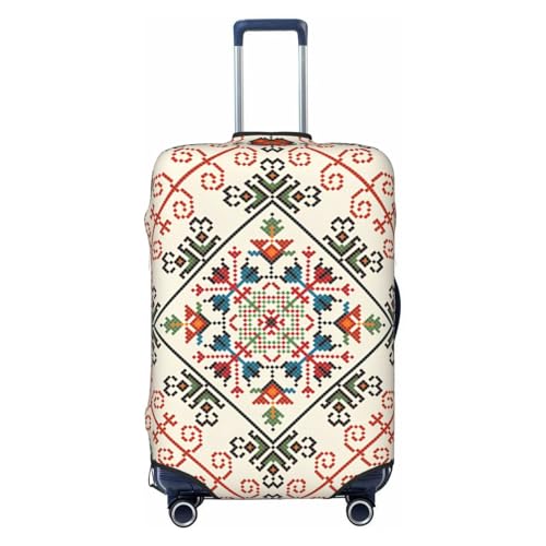 Travel Luggage Cover Spandex Suitcase Protector Bag,Ethnic Elements Dust-Proof Fits 18-32 Inch Luggage, Baggage Covers For Kid And Adult,Medium