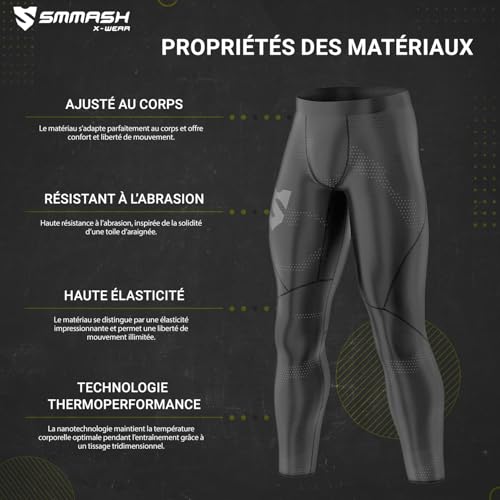 Pantalon compression SMMASH technologie second skin legging long premium