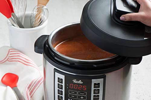 Fissler FISS-03520006001 Pot, Pressure, 6-Quart, Stainless Steel, Slow-Cooker, Multi-Use, Sous Vide, Rice, Steamer, Sauté-18 1-Touch Programs, 6 quart, Stainless