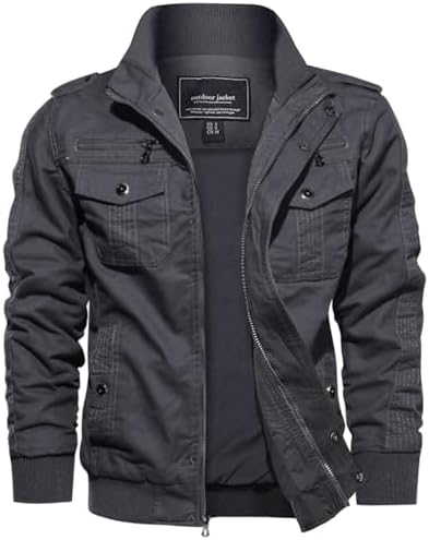 EKLENTSON Men's Military Jackets Cargo Lightweight Coat