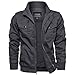 EKLENTSON Übergangsjacke Herren Classic Pilotenjacke Stehkragen Militär Jacke Cargo Full Zip (3XL, Grau)