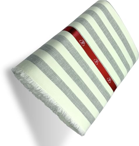 Image of JHABAK'S Unstitched Striped Shirt Fabric for Men - Cotton Linen Blend Lining Material - Shirt and Kurta Piece Cloth