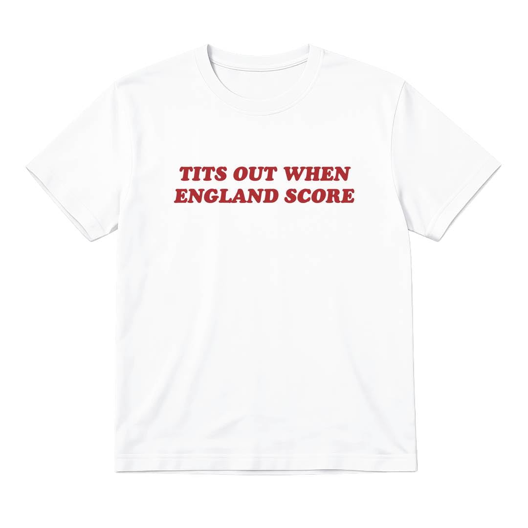 Ladies England Tits Out When England Score Baby Tee World Cup Football