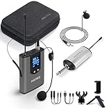Hotec Wireless Headset Lavalier Lapel Microphone System for iPhone, DSLR Camera, PA Speaker, YouTube, Podcast, Video Recording, Conference, Vlogging, Church, Interview, Teaching