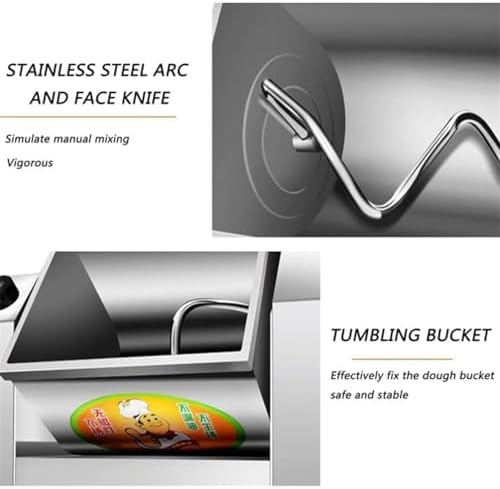 Commercial Dough Mixer All Stainless Steel Pizza Dough Mixer Dough Blender Kneading Machine with 25 Kg Kneading Capacity and 90 Degree Tilt for Schools Bakeries Restaurants Pizzerias,220V