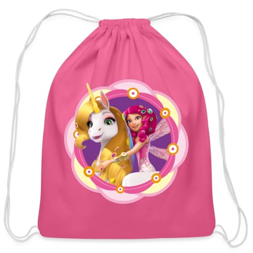 Spreadshirt Mia And Me Unicorn Onchao And Mia Cotton Drawstring Bag, One Size, pink