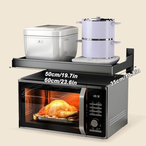 Étagère murale inox 60 cm pour micro-ondes, support cuisine durable - 4