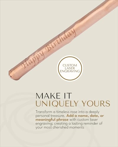 Image of Forever Rose Rose Gold Dipped Rose, Custom Laser Engraved Rose Gold Flower