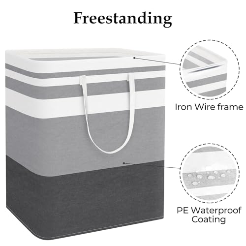 StorageRight Laundry Basket Hamper, 125L Collapsible Clothes Storage, Grey by StorageRight - Used condition - Image 3