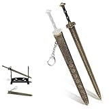 Nogeqi Mini Sword, Cool Gifts for Men, Sword Letter Opener, Metal Model Swords with Matching Scabbard,Mini Katana Swords,Best Gift for Anime Lovers(No support frame)