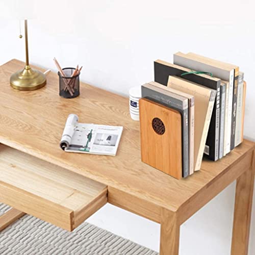 Estantería ajustable de madera con gran capacidad de almacenamiento y sujetalibros integrados 8