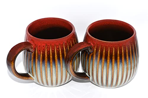 Saumo Vintage Kaffeebecher Set, 2er, Rotbraun