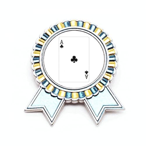 Broche cartes à jouer Club A M en métal cadeau idéal pour homme et femme