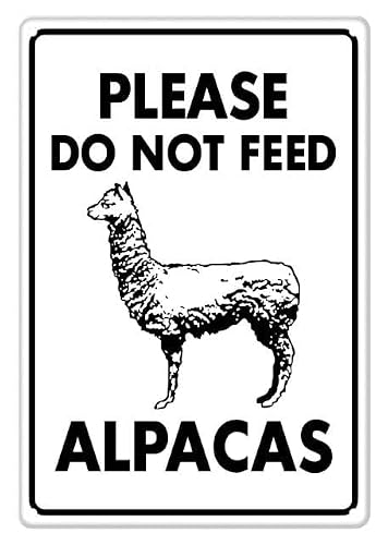 peiyeety Please DoFeed Alpacas Aluminum Tin Sign for Home Kitchen Wall Decor 12X8Inch