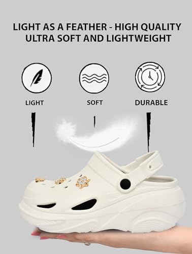 Image of HEALTH FIT SUPER SOFT Comfortable Adjustable Back Strap Clogs & Cute Charms |Waterproof Anti Skid & Lightweight Cushioned Stylish Clogs Mules for Women's & Girl's HFSILK11